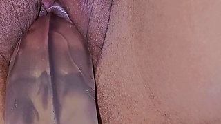 Pinay wants to have a threesome so she practices using a dildo while being licked by her stepson