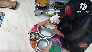 Indian Desi Wife & Chor with cooking By - Snapchat143