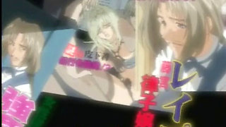 Anime blonde rubbed and finger fucked to orgasm
