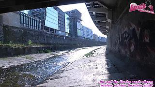 Fat German slut approached and fucked on the street