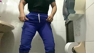 Nurse Trapped in the Bathroom Pissing