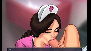 Summertime saga: hot nurse sucks big cock in the hospital ep 162