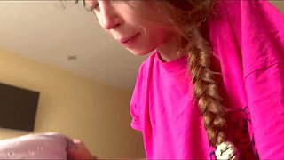 Hot Russian Girlfriend Gives Sloppy Deepthroat Blowjob Tease