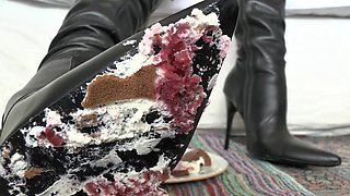 Smoking Mistress and Delicious Dessert From Boot Soles, POV Clip, Lady Victoria Valente