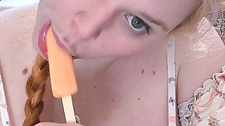 Big Boobed Blonde Masturbates With A Dildo In The Bathroom