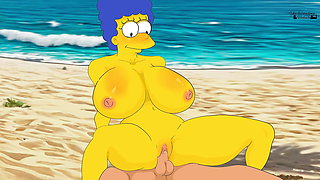 Marge sucked off a bodybuilder on a nudist beach !The Simpsons New Animation  Dsanimatin HENTAI !