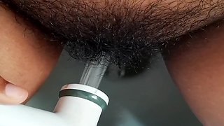 Pissing In Bathroom And Hardly Squirting Orgasm Then Moaning