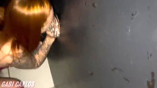 Hot Wife & Friend Suck Big Cocks at Gloryhole - First Time Swinging!