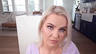 Stepson can't resist petite MILF's tight shaved pussy & gets to fingering her juicy ass
