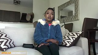 Skinny Black Teen Tricked Into Hardcore Sex At Fake Casting - Rough Doggystyle & Deep Throat