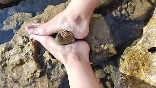Footjob in the Sea