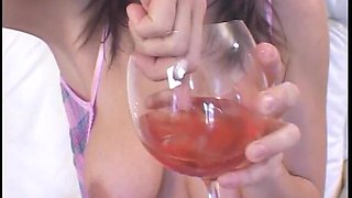 Nasty Slut with Big Natural Boobs Wants to Add Cum From Her Dirty Panties Into Her Beverage