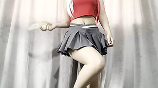 My Indian girlfriend shows herself in a skirt and then