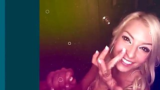 Big Tittied Blonde Goes To The Gloryhole To Slurp Cocks