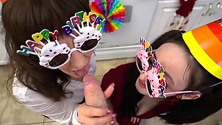 Melody Mynx and Tifa Quinn Blowjob Birthday Party