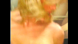 Threesome - Two Blonde Sisters Share a Big Cock in the Office