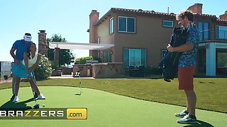 Behind the back of her boyfriend, Luna Star is getting fucked by a golf coach