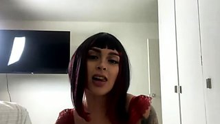 Close up funny cock jerking