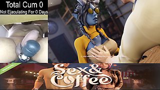 Goth girl goes wild in sex and coffee demo with cock webcam gameplay