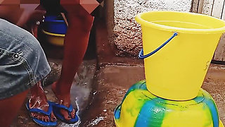 Bathing My Pregnant GF Outdoor, Dirty Environment Vibes