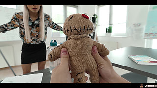 POV: Slutty Teacher Gets Voodoo Dolled by Horny Student and Starts Fingering Herself During Class