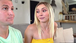 Jealous teen stepsisters seduce stepbro