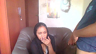Behind the Scenes of Hijab Office MILF Had a Visitor Neighbor Boy