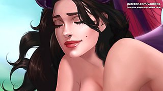 Busty demon cougar gets creampied in the great outdoors - animated adventure