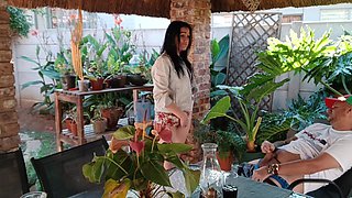 Masturbating with My Neighbours Wife Outdoor on the Patio