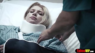 Doctor gives patient a sponge bath and vaginal probe