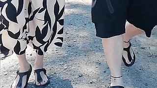Walk with Nylonjunge in Birkenstocks