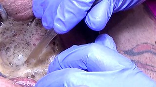 Japanese cervix fucking bottle and drinking of inside uterus