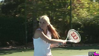 Lesbian sex of two hot moms by the pool with their daughters