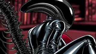 Halloween Hentai: Alien Simpsons Wife in Latex Costume Fucks Husband Hard in Wet Pussy