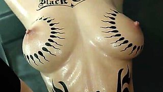 Madruga3d Nymphomaniac Slut Intensely Fucked by Double Monster Black Cocks, Hot Ass Swallowing Cum, Dirty Pussy Drenched in Cum
