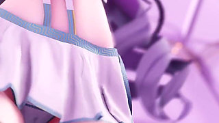 [mmd] Phut Hon College Girl Uniform; Black Stockings; Jiggling Breasts