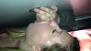 Obese blond boner cockblower is pleasuring a mischievous stud from the vicinity with her lips