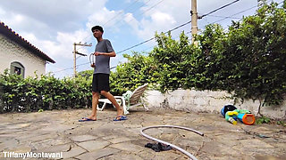 Stepmom Her Pool Her Trapped Puts Two Hands in Her Fisting Ass
