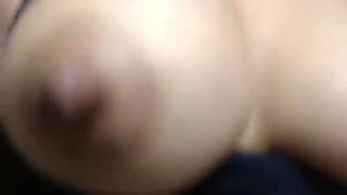 Latina takes a bath using milk from her tits!