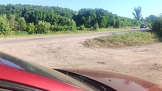 Hot Roadside Sex with Passenger - Wild Doggy to Orgasm