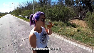 risky swallow yellow pee in the street