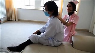 Pussy clamped asian fetish babe