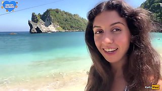 Walking With Hot Cum On My Face On A Public Beach Full Of People - Cumwa With Katty West