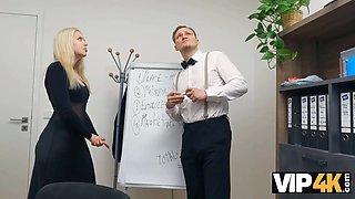 Vip4k. young blond touched a cock for the first ever time...in the office