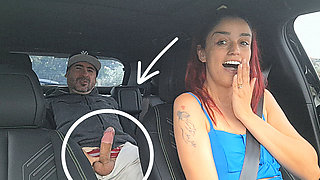 Married app driver goes out without panties and leaves his passengers with an erection!