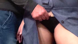 A Strange Old Man Perv in the Subway Play with My Pussy