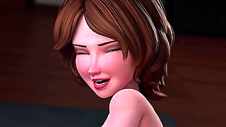 Horny brunette fantasizes about getting fucked 3d animated