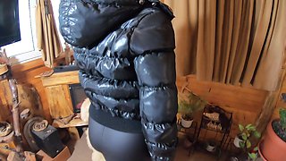 Milfycalla- a Lot of Cum on My Black Down Jacket and Black Leather Leggings 216