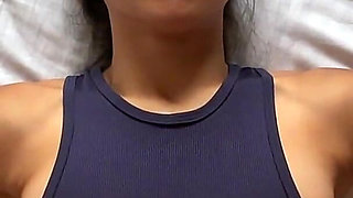 Nipple Play & Big Nipples Cum Play by Small Tits Asian Teen - 4 Cum Shots on Tiny Tits of Skinny Teen - Big Asian Nipple Fetish