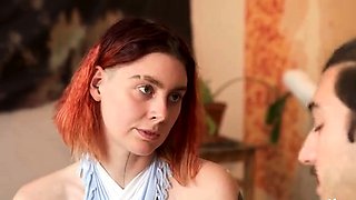 Redhead teen in a massage anal fest